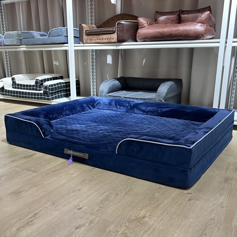 Memory Foam Pet Sofa Bed for Dogs Nonskid Bottom Waterproof Lining Orthopedic Luxury Pet Dog Sofa Bed for Extra Large Dogs