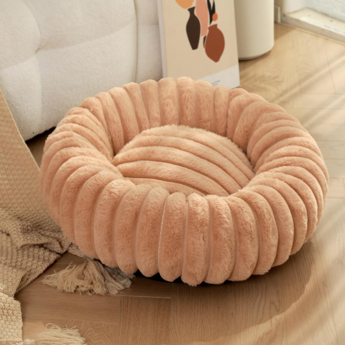 Luxury Large Cat Pet Dog Bed Wholesale Calming pink Custom Large Waterproof Big Donut Xxl Pet Dog Cat Beds for Indoor Cats