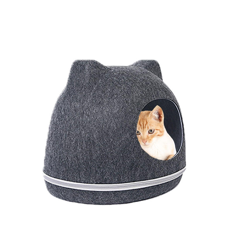 Manufacturer Cat Head Washable Calming Chew Proof Comfortable Round Warm Flet Dog Cave Cat Pet Beds